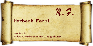 Marbeck Fanni névjegykártya